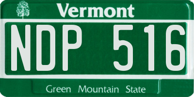 VT license plate NDP516