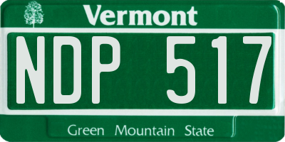 VT license plate NDP517