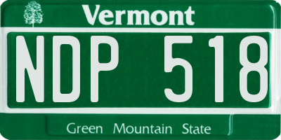 VT license plate NDP518