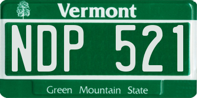 VT license plate NDP521