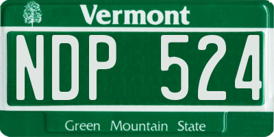VT license plate NDP524