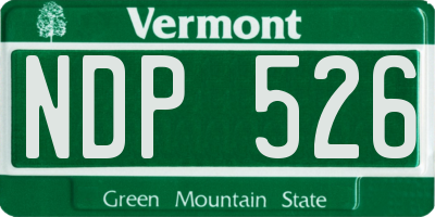 VT license plate NDP526