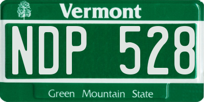 VT license plate NDP528