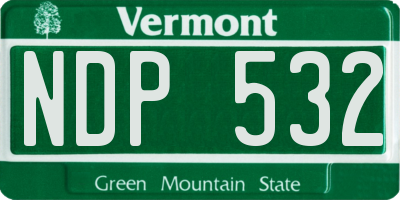 VT license plate NDP532