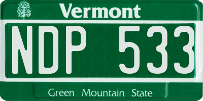 VT license plate NDP533