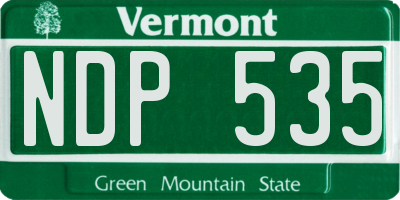 VT license plate NDP535