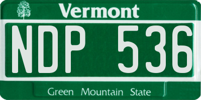 VT license plate NDP536