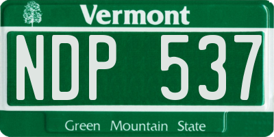 VT license plate NDP537