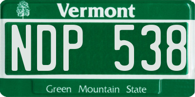 VT license plate NDP538