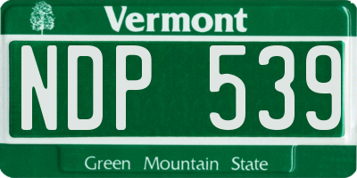 VT license plate NDP539
