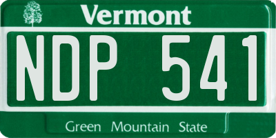 VT license plate NDP541