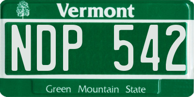 VT license plate NDP542