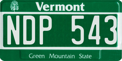 VT license plate NDP543