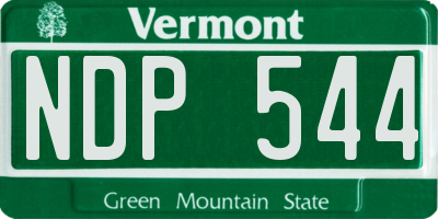 VT license plate NDP544