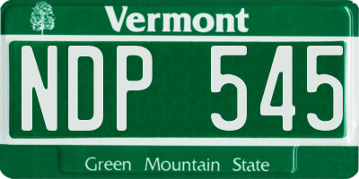VT license plate NDP545