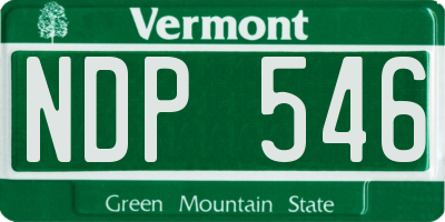 VT license plate NDP546