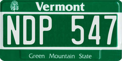 VT license plate NDP547