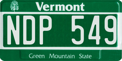 VT license plate NDP549