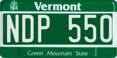 VT license plate NDP550