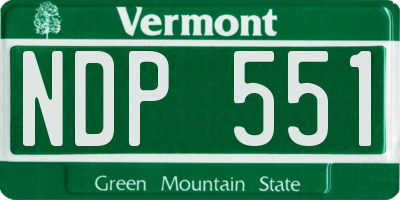 VT license plate NDP551