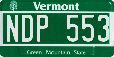 VT license plate NDP553