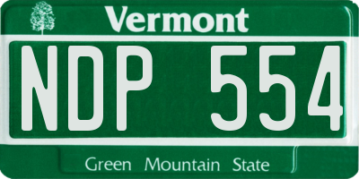 VT license plate NDP554