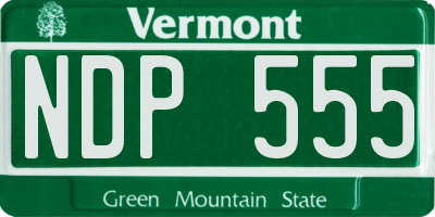 VT license plate NDP555