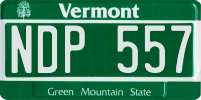 VT license plate NDP557