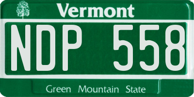 VT license plate NDP558