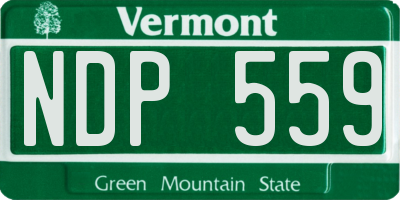VT license plate NDP559