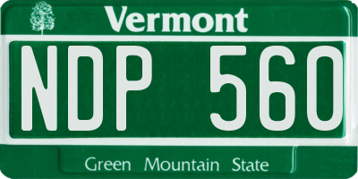 VT license plate NDP560