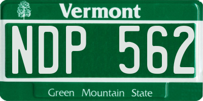 VT license plate NDP562