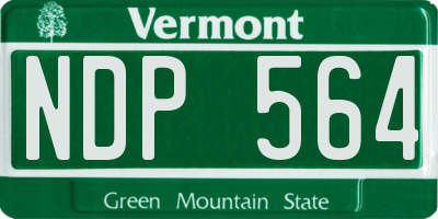 VT license plate NDP564