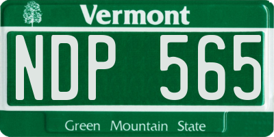 VT license plate NDP565