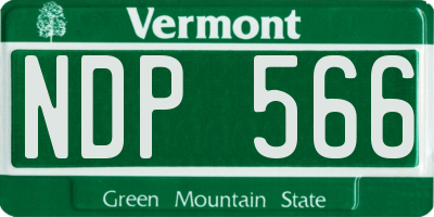 VT license plate NDP566