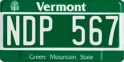VT license plate NDP567