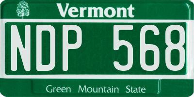 VT license plate NDP568