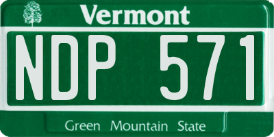 VT license plate NDP571