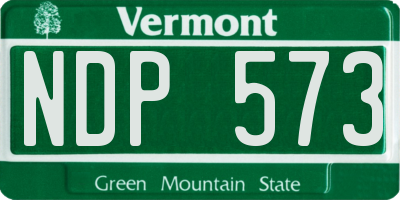 VT license plate NDP573