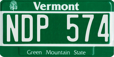 VT license plate NDP574