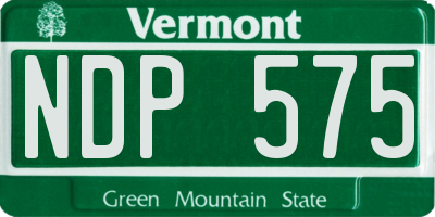VT license plate NDP575