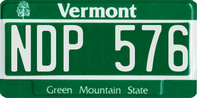 VT license plate NDP576
