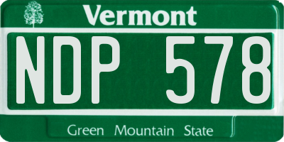 VT license plate NDP578