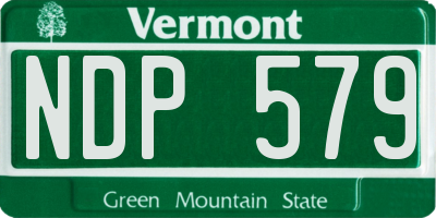 VT license plate NDP579