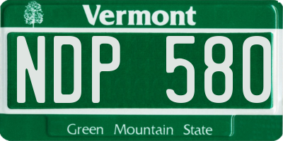 VT license plate NDP580