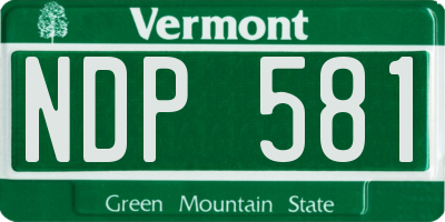 VT license plate NDP581