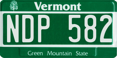 VT license plate NDP582