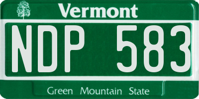 VT license plate NDP583