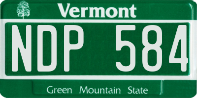 VT license plate NDP584