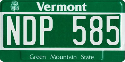VT license plate NDP585